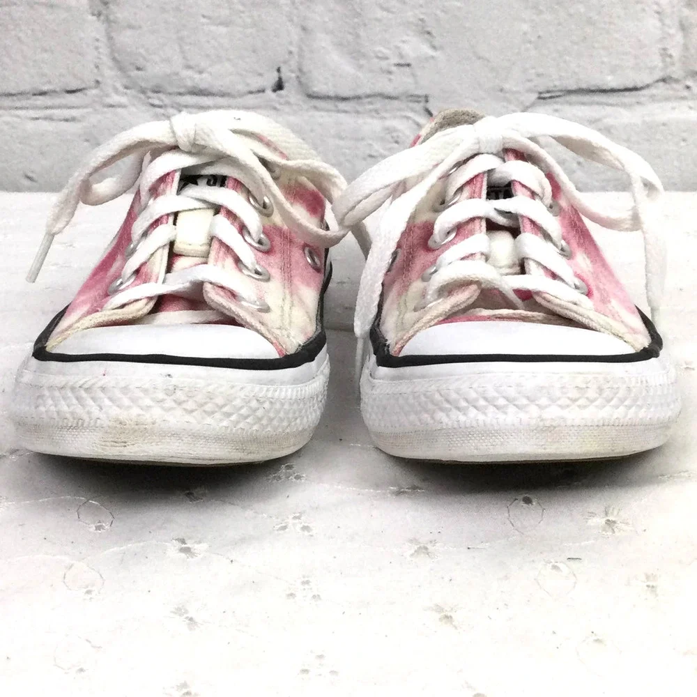 Converse All Star Barbie Pink Tie Dye Textile Ankle Lace Up Sneaker Junior 12